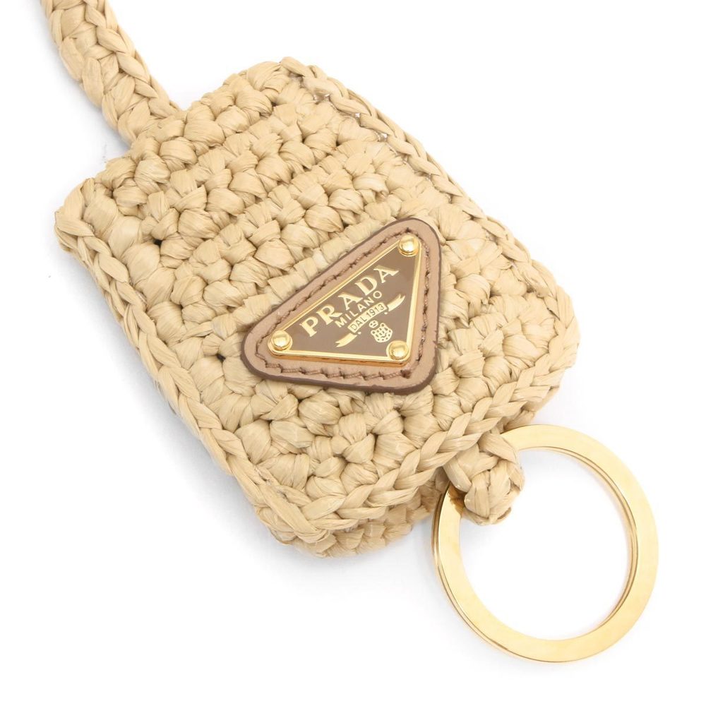 Prada Bag Raffia Clutch Triangle Tan Natural - Picture 5 of 5